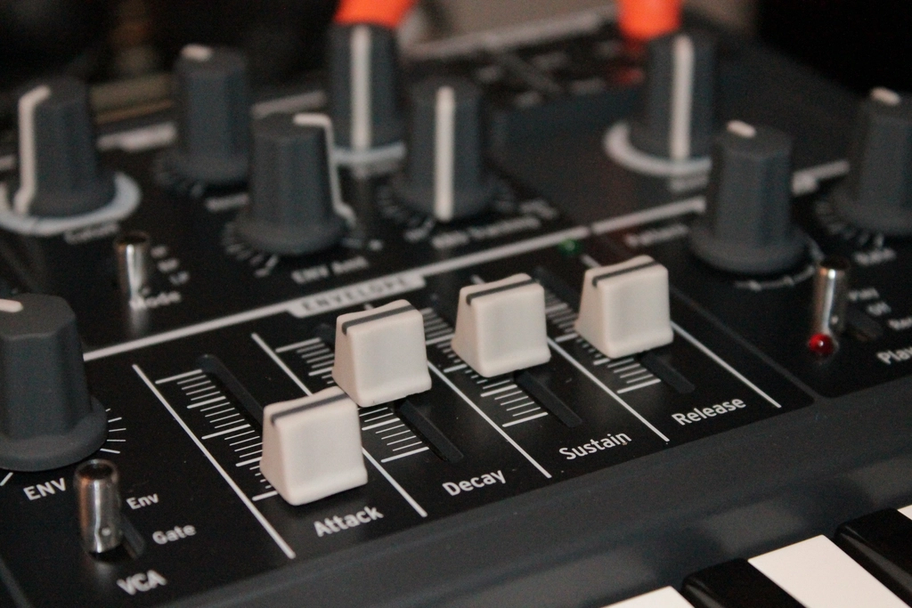 Sound mixer control panel, music